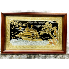 tranh thuan buom xuoi gio bang dong dat vang cao cap tranh qua tang dep kich thuoc 108cm x 68cm