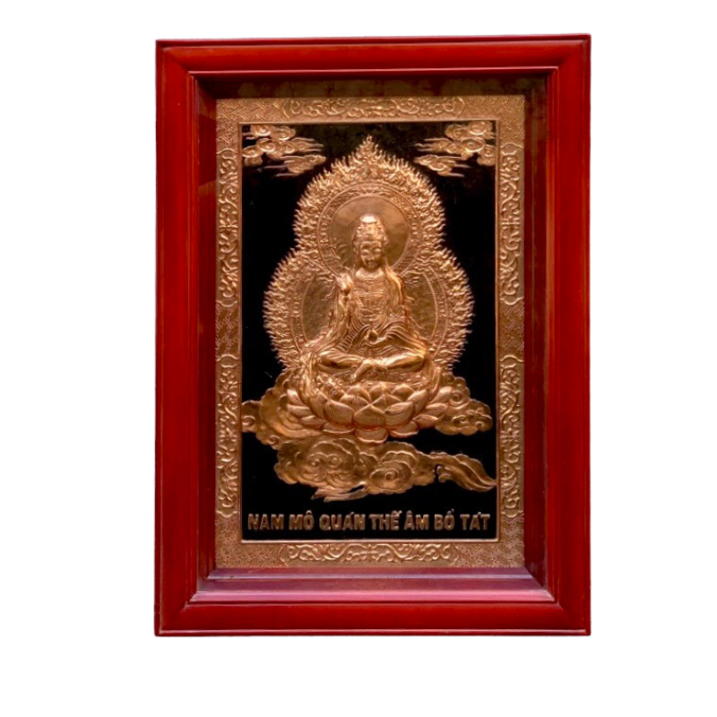 tranh quan the am bo tat 51x71cm dong do nen den khung go soi