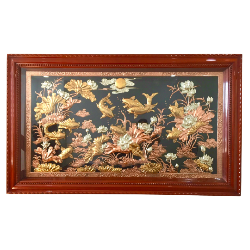 tranh cuu ngu quan hoi bang dong do nen den ma vang bac tranh dong cuu ngu quan hoi kt 155x88cm