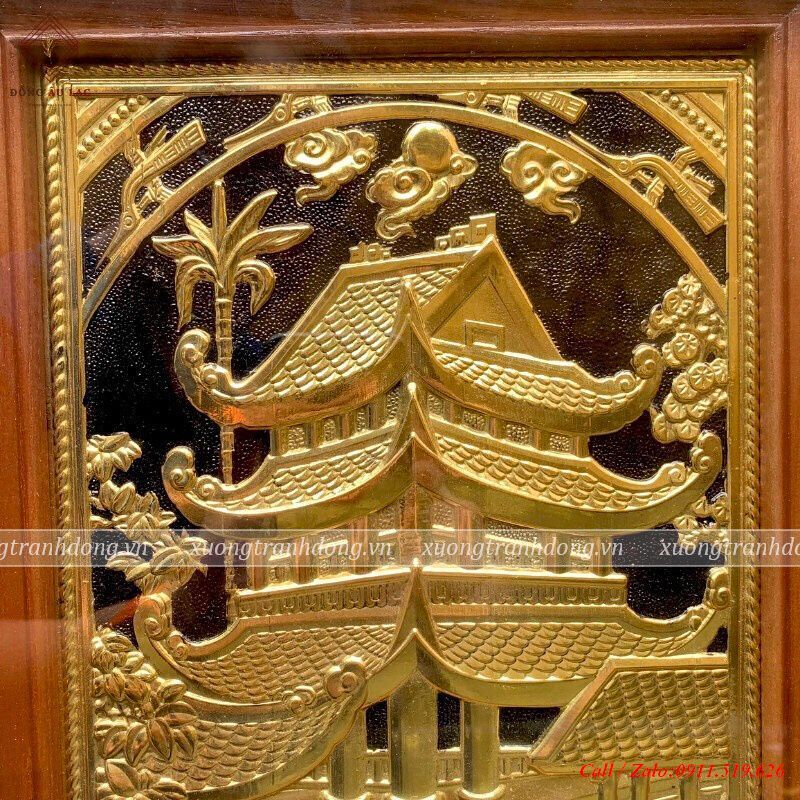 tranh chua keo 28x38cm ma vang 24k nen den khung go soi