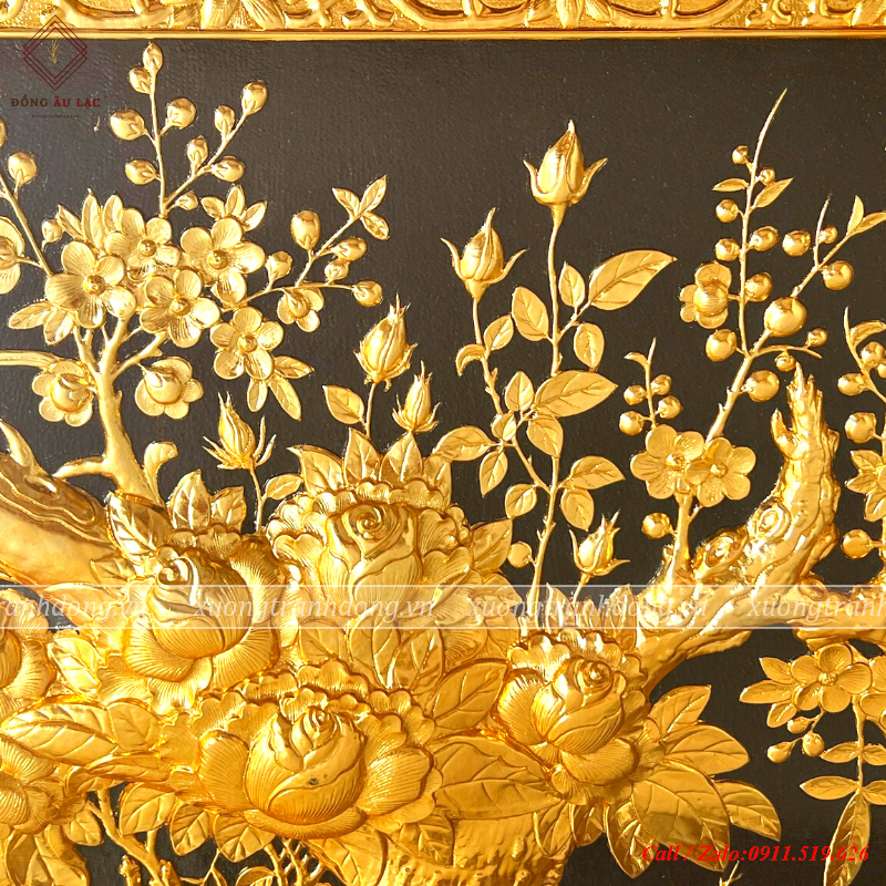tranh vinh hoa phu quy dong vang dat diem vang bac kich thuoc 1m97x1m07