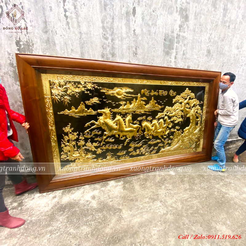 tranh ma dao thanh cong cao cap bang dong vang nen den ma vang 24k tranh bat ma khung huong kt 2m31x1m27
