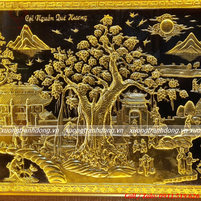 tranh dong coi nguon que huong dong vang dat vang kt 1m97x1m07