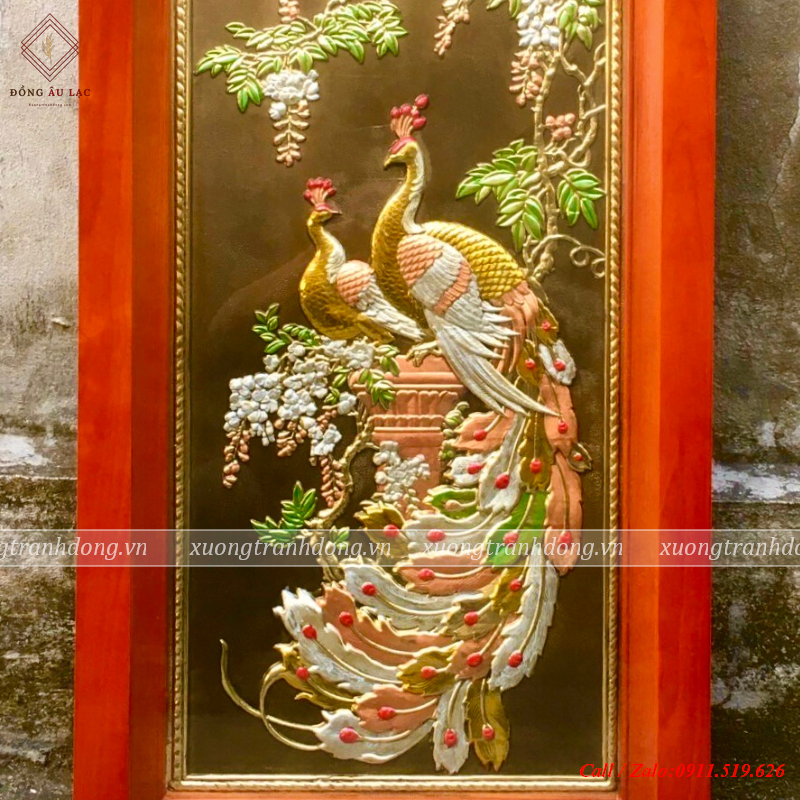 tranh chim cong nen den bang dong kich thuoc 38 68