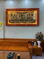 tranh bua tiec ly dong vang gia co 2m3x1m2 xuong tranh dong