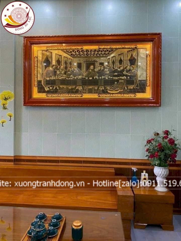 tranh bua tiec ly dong vang gia co 2m3x1m2 xuong tranh dong