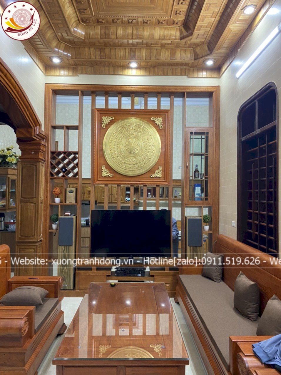 tranh trong dong dong vang dat vang 24k kich thuoc 1m07x1m07 xuong tranh dong