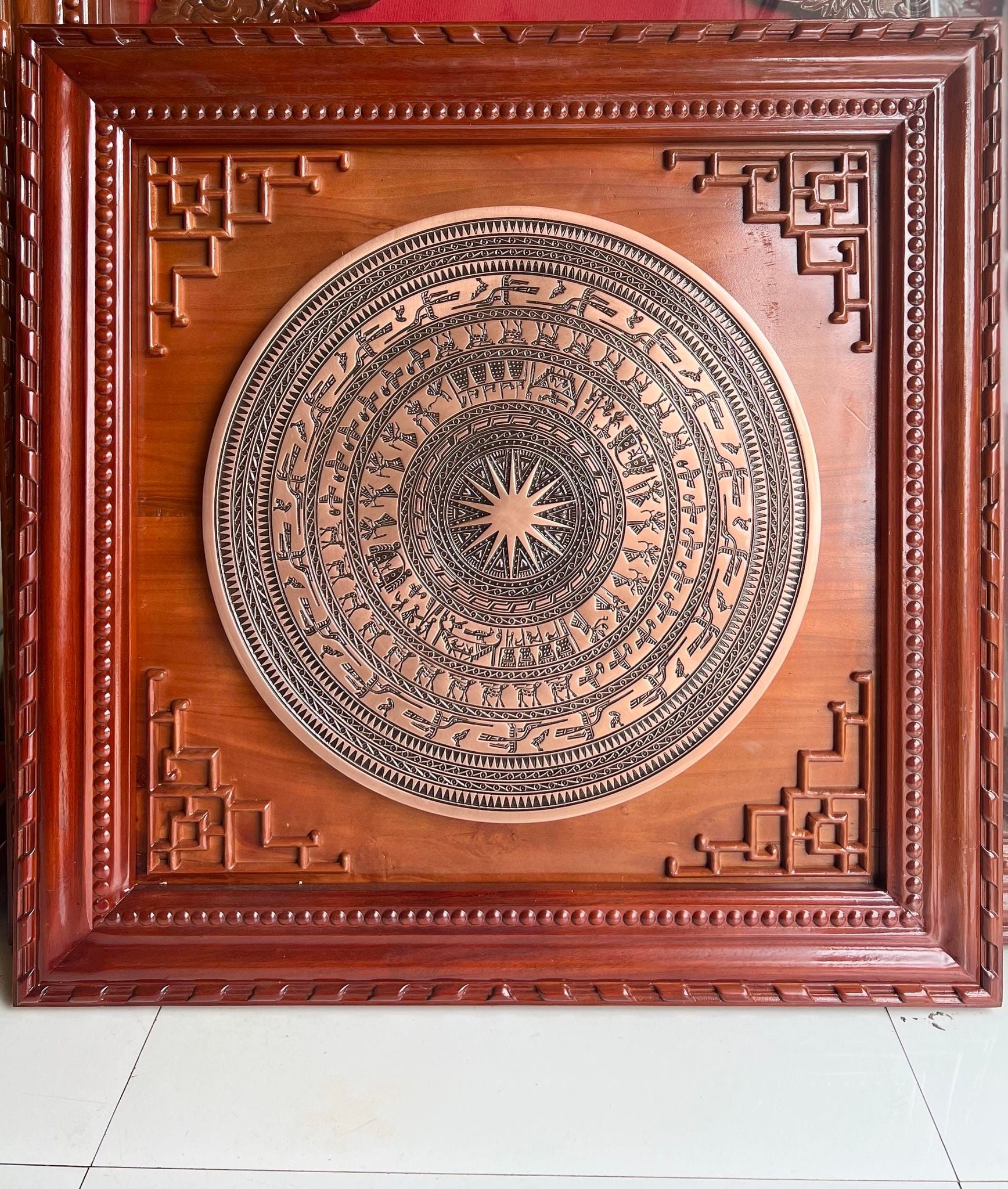 tranh trong dong dong do duc chim kich thuoc 90x90cm xuong tranh dong