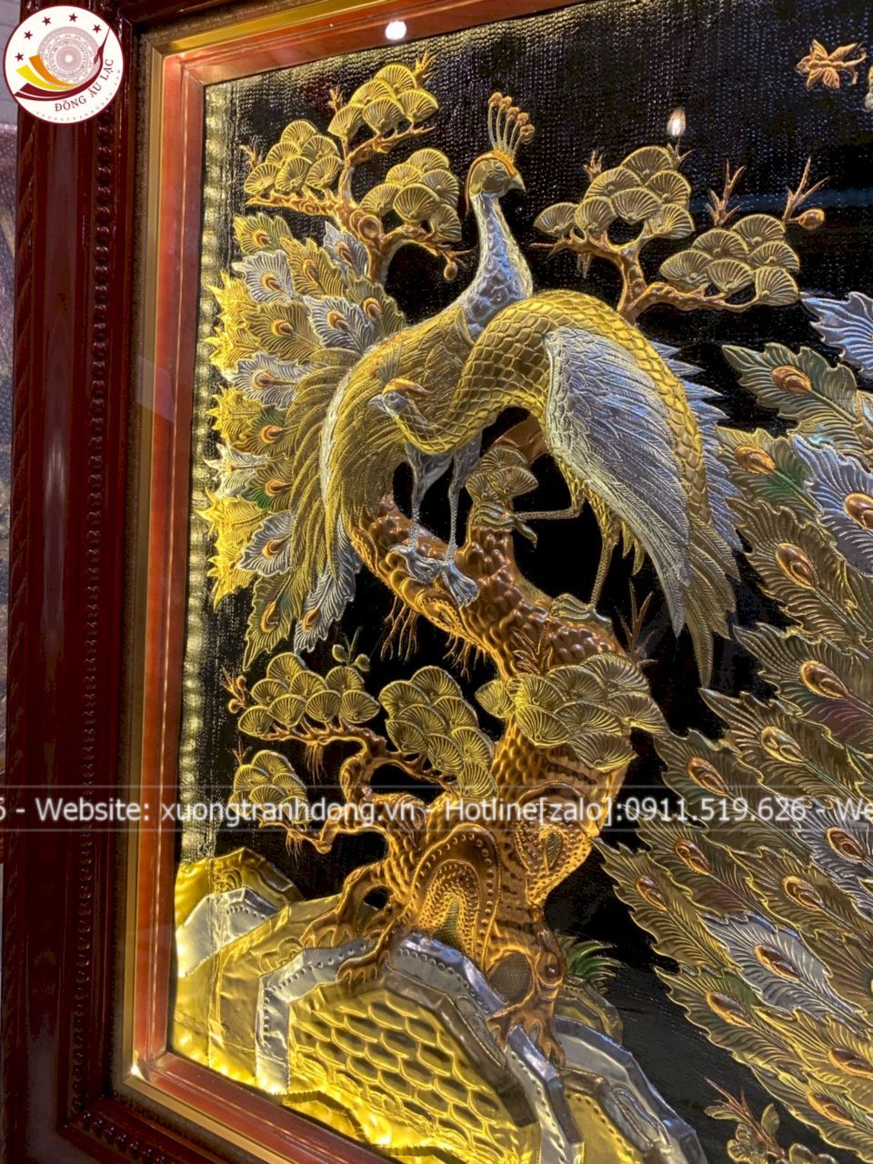 tranh ngoc duong phu quy dong vang dat vang bac kich thuoc 2m3x1m2