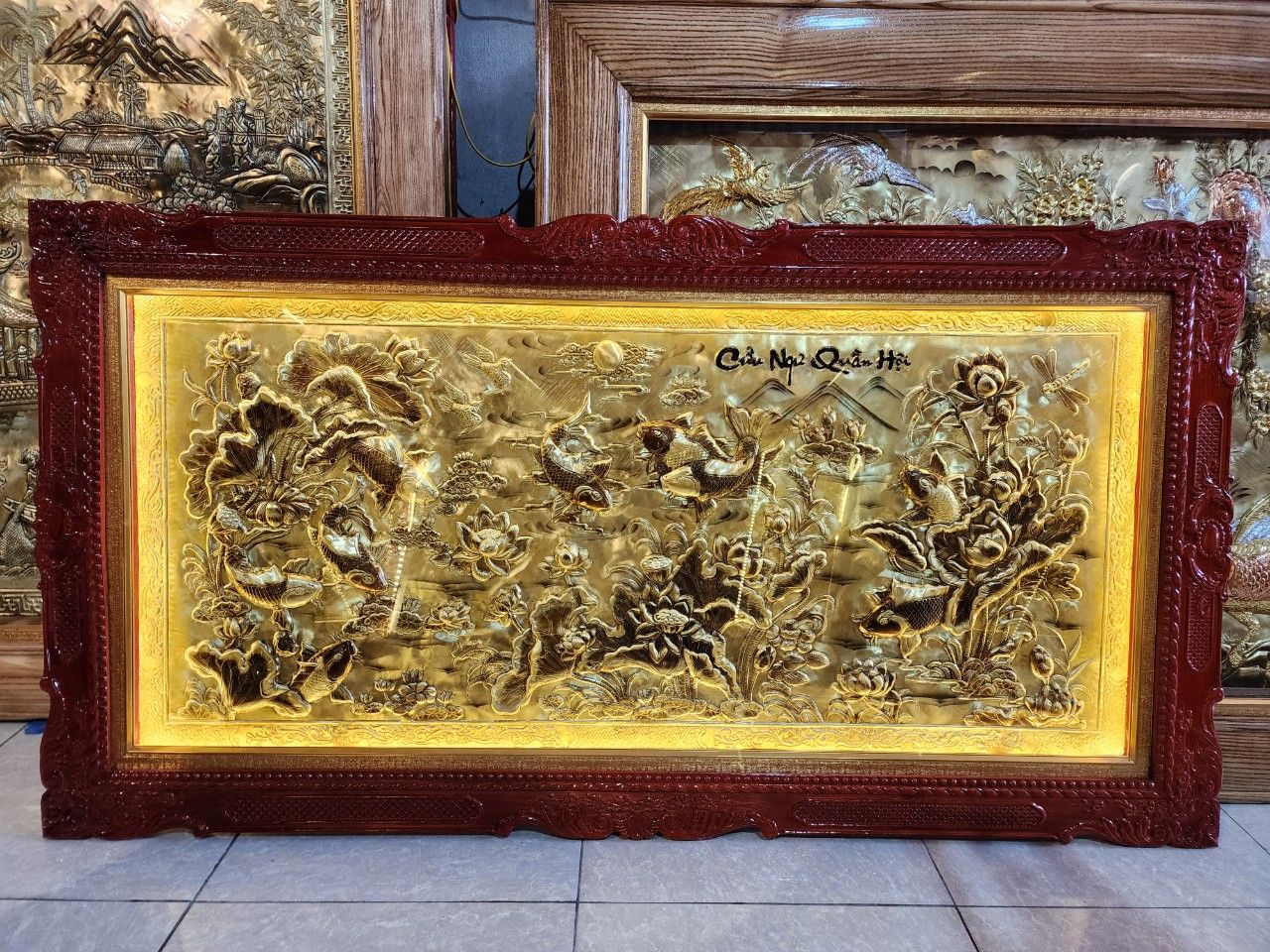 tranh quat cuu ngu quan hoi dong vang xuoc dat khung duc 2m3x1m2 xuong tranh dong