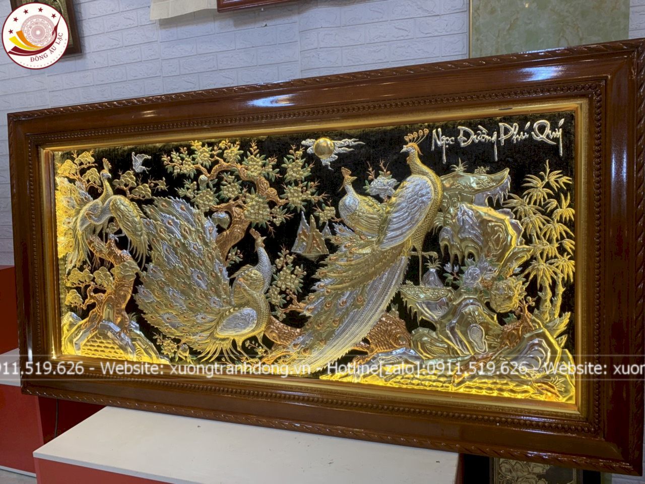 tranh ngoc duong phu quy dong vang dat vang bac kich thuoc 2m3x1m2