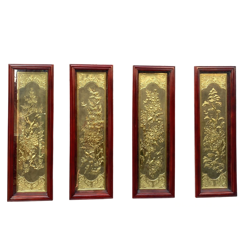 tranh tu quy 41x127cm gia co
