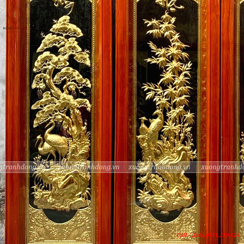 tranh tu quy 4 mua ma vang nen den 41x127cm