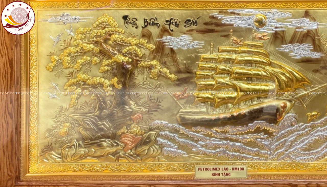 tranh thuan buom xuoi gio bang dong vang xuoc dat vang kt 90cmx170cm xuong tranh dong