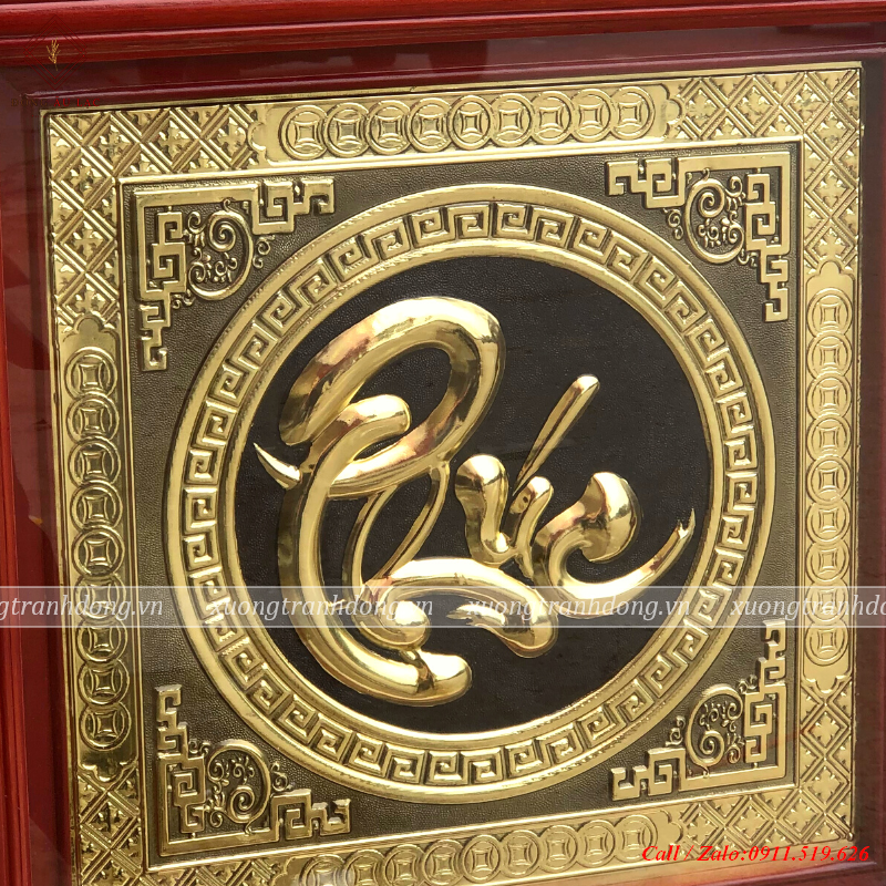 tranh chu phuc nen den bang dong kich thuoc 45 45