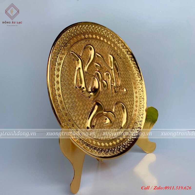 tranh dia binh an duong kinh 21cm ma vang 24k