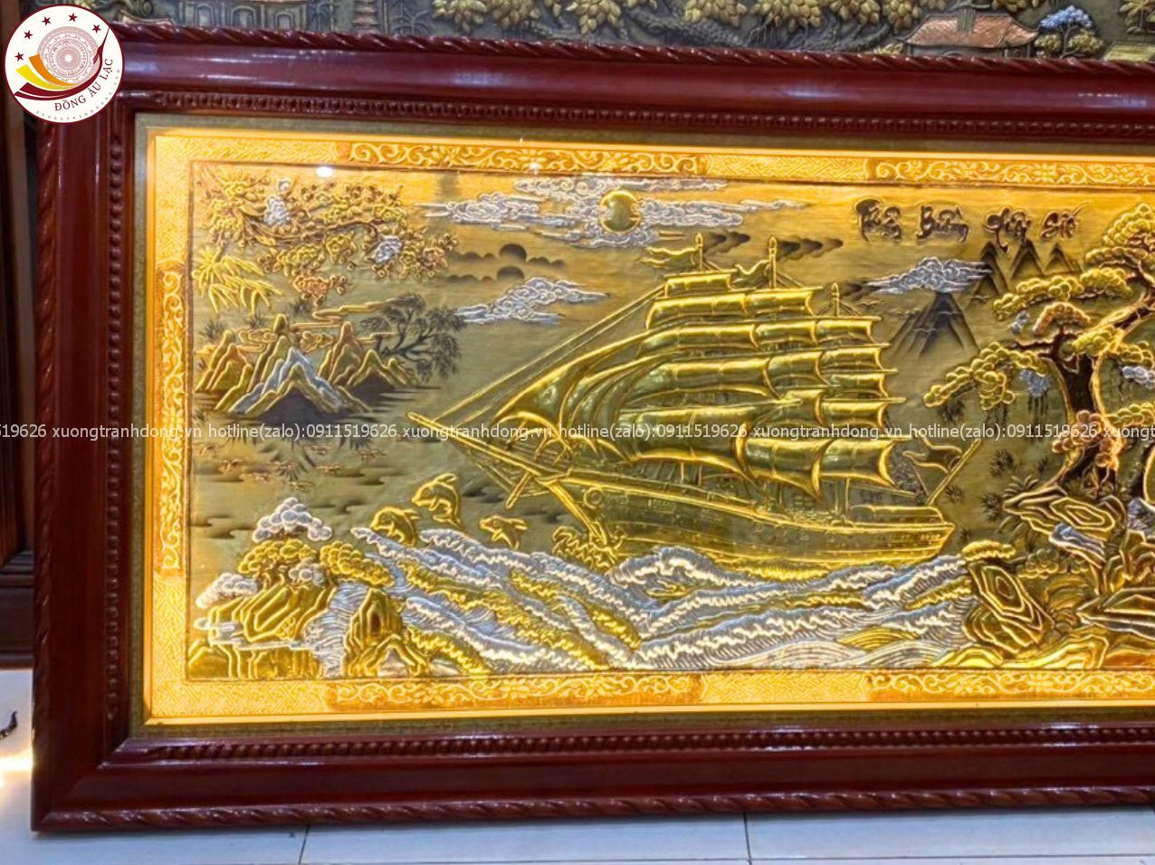 tranh thuan buom xuoi gio bang dong vang xuoc dat vang kt 90cmx170cm xuong tranh dong