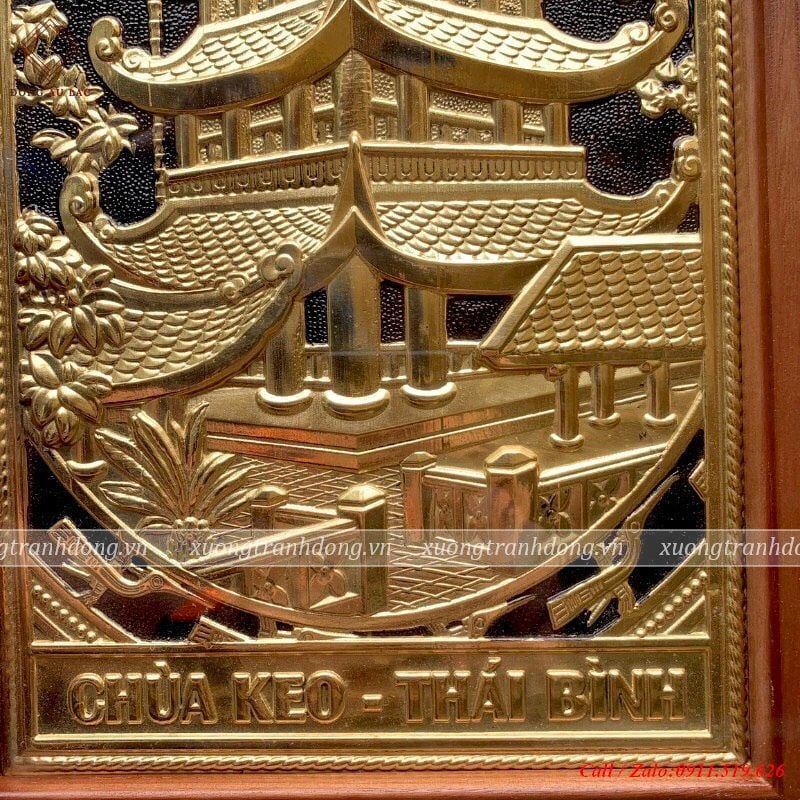 tranh chua keo 28x38cm ma vang 24k nen den khung go soi