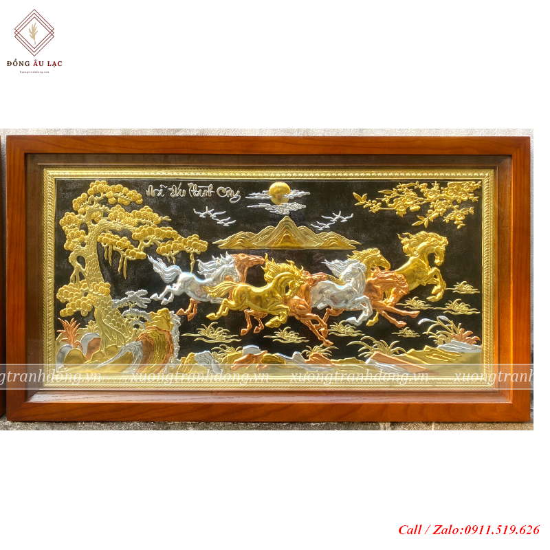 tranh qua tang cao cap tranh ma dao thanh cong bang dong nen den ma vang 14k kt 88 48cm