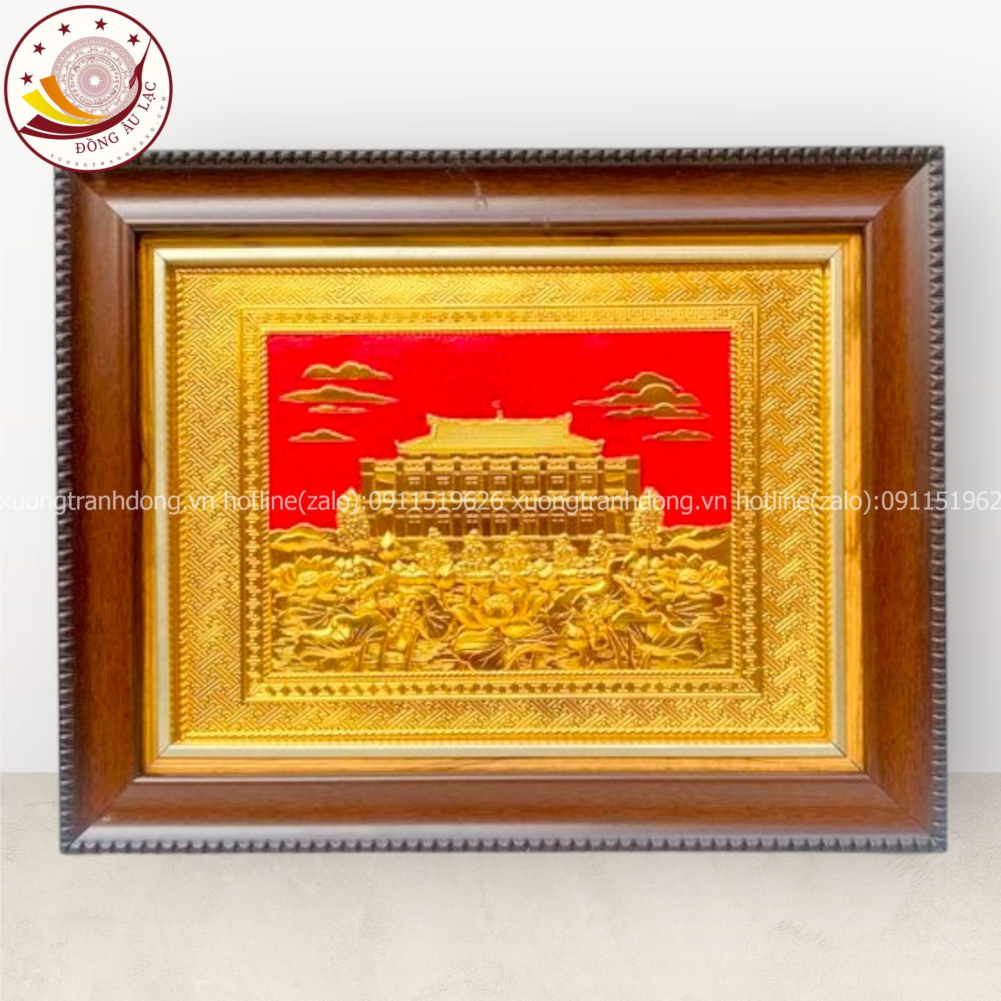 tranh qua tang danh lam ben nha rong bao tang ho chi minh dong vang ma vang 24k kich thuoc 28x34cm mau 1 xuong tranh dong