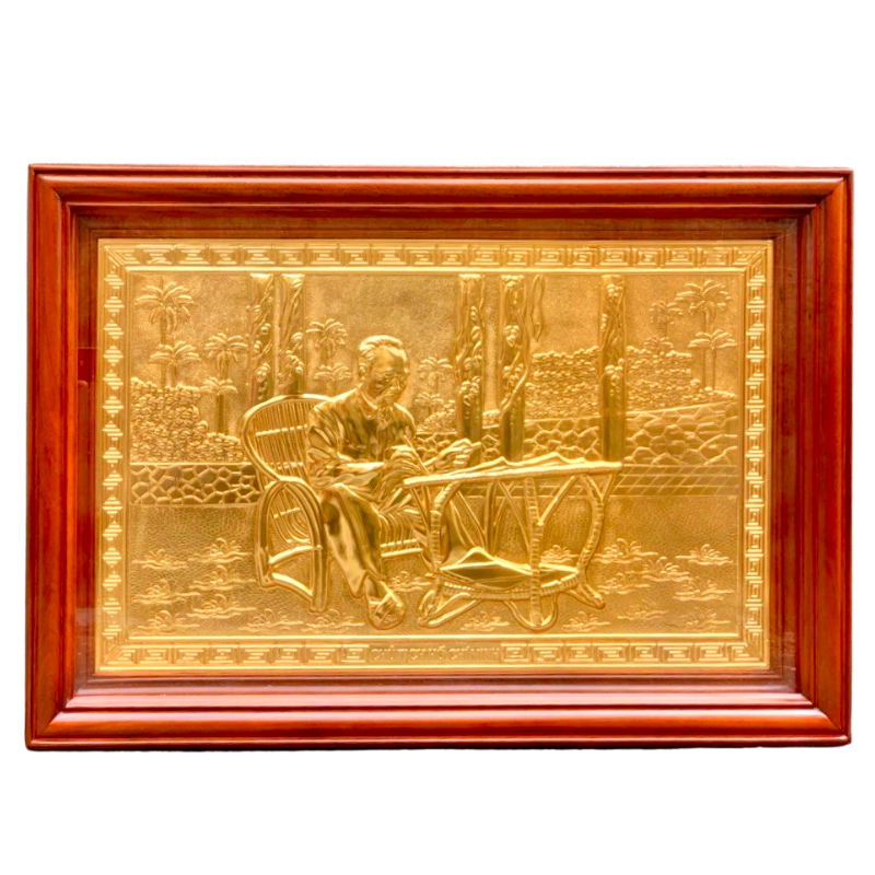 tranh bac ho ma vang toan bo 61x88cm