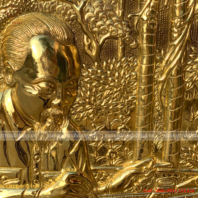 tranh bac ho ngoi ghe may dong vang kich thuoc 90 170