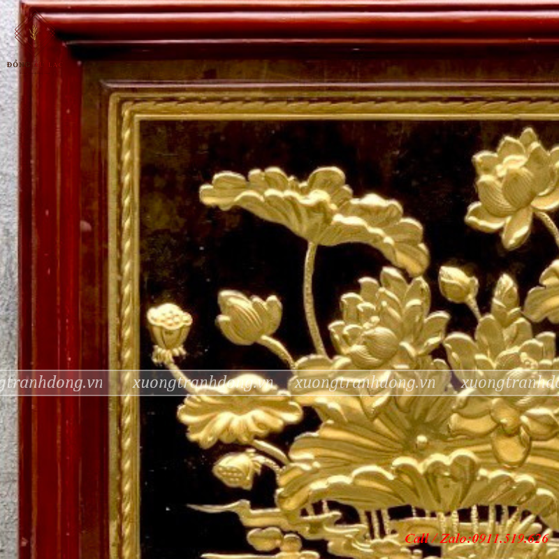tranh hoa sen bang dong khong ma vang kich thuoc 38 54
