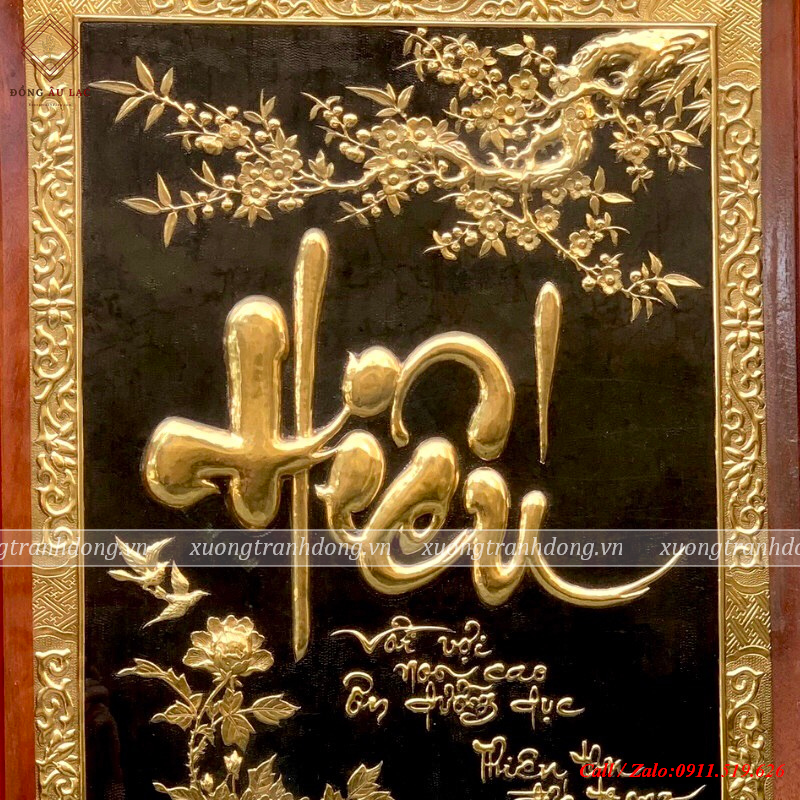 tranh chu hieu 68x108cm khong dat vang khung soi
