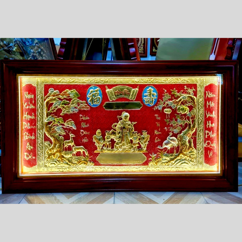 tranh mung tho ba bang dong kich thuoc 1m34x75cm