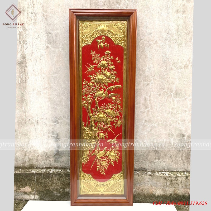 tranh tu quy nen do 51x1m55 ma vang 24k