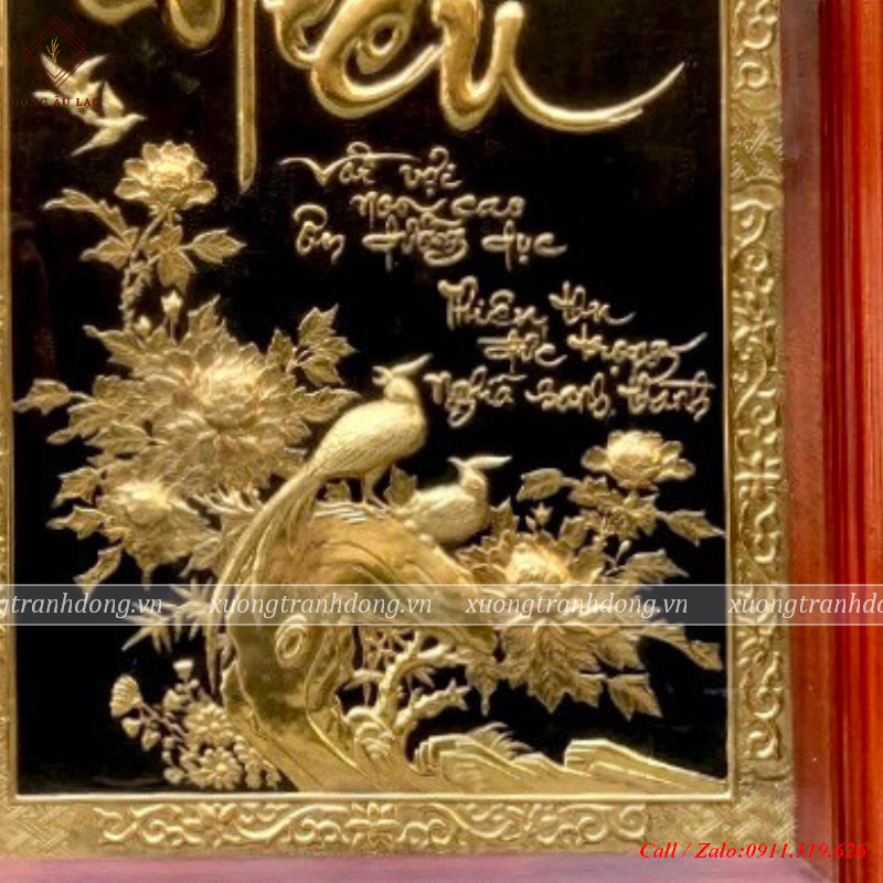 tranh chu hieu 68x108cm khong dat vang khung soi