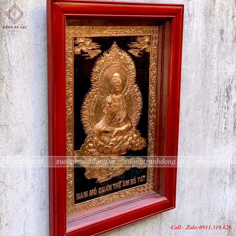 tranh quan the am bo tat 51x71cm dong do nen den khung go soi