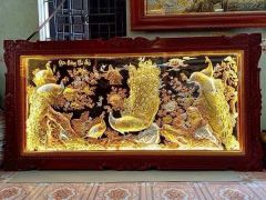 tranh ngoc duong phu quy dong do dat vang bac nen den khung duc kich thuoc 2m3x1m2