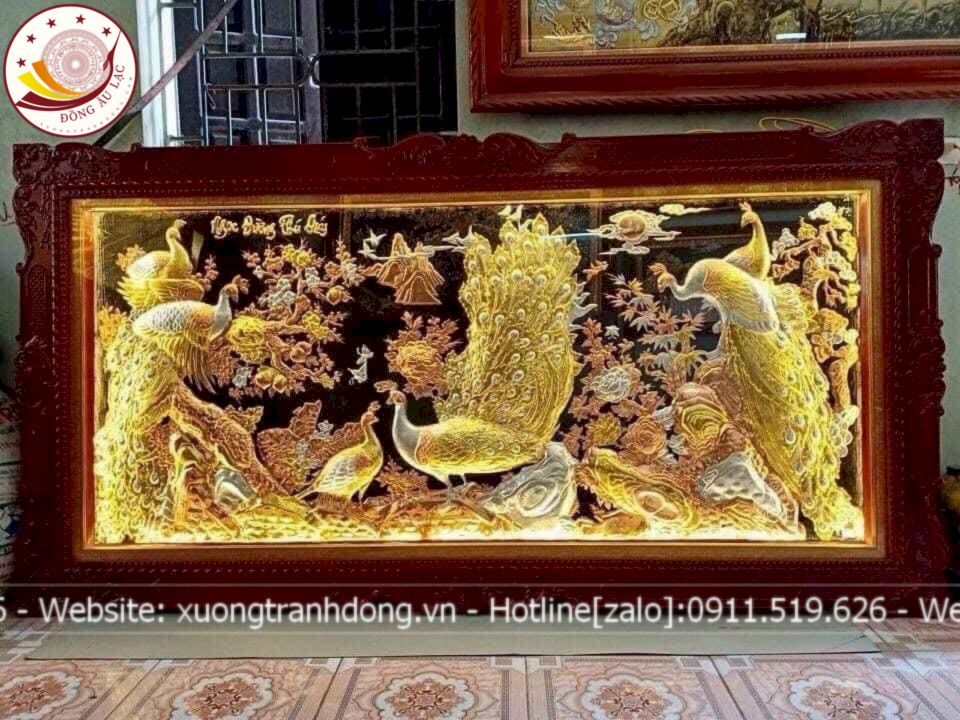 tranh ngoc duong phu quy dong do dat vang bac nen den khung duc kich thuoc 2m3x1m2