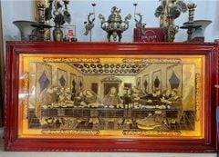 tranh bua tiec ly dong vang gia co kich thuoc 2m3x1m2 xuong tranh dong