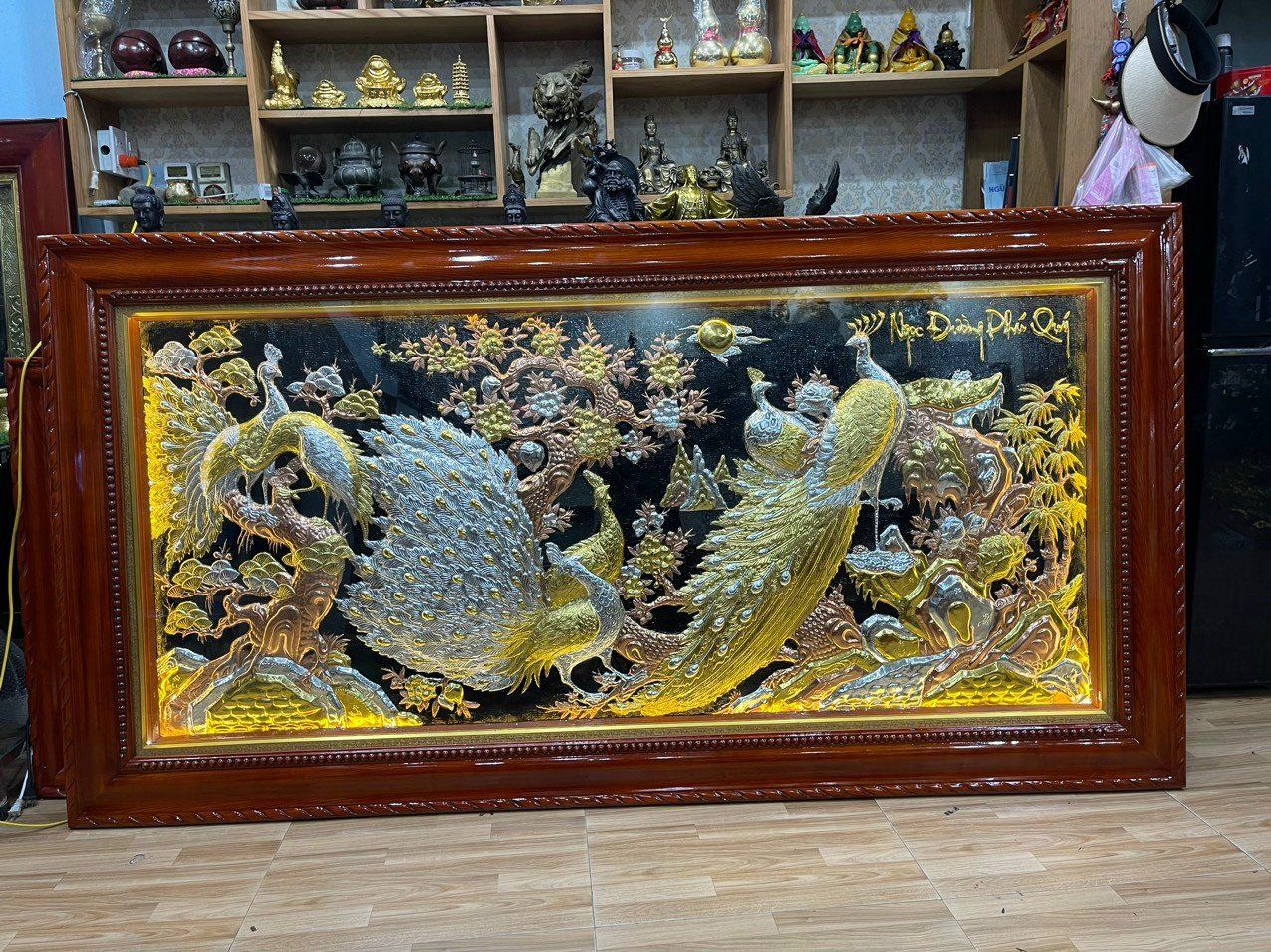 tranh ngoc duong phu quy dong do dat vang bac kich thuoc 1m7x90cm