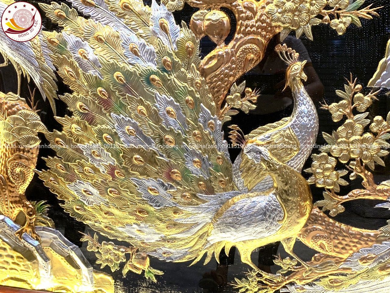 tranh ngoc duong phu quy bang dong vang dat vang bac kich thuoc 1m20x2m30 xuong tranh dong