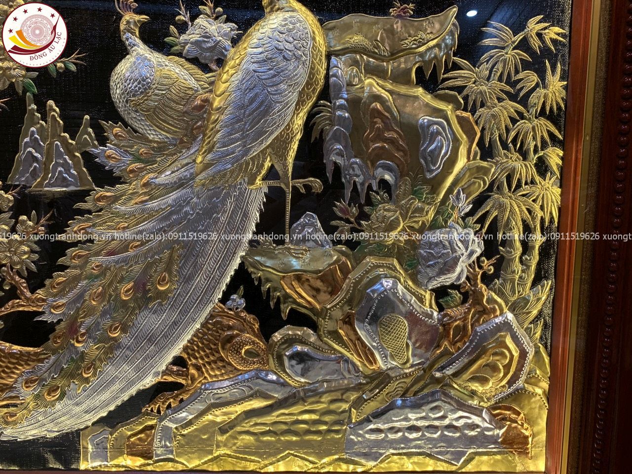 tranh ngoc duong phu quy bang dong vang dat vang bac kich thuoc 1m20x2m30 xuong tranh dong
