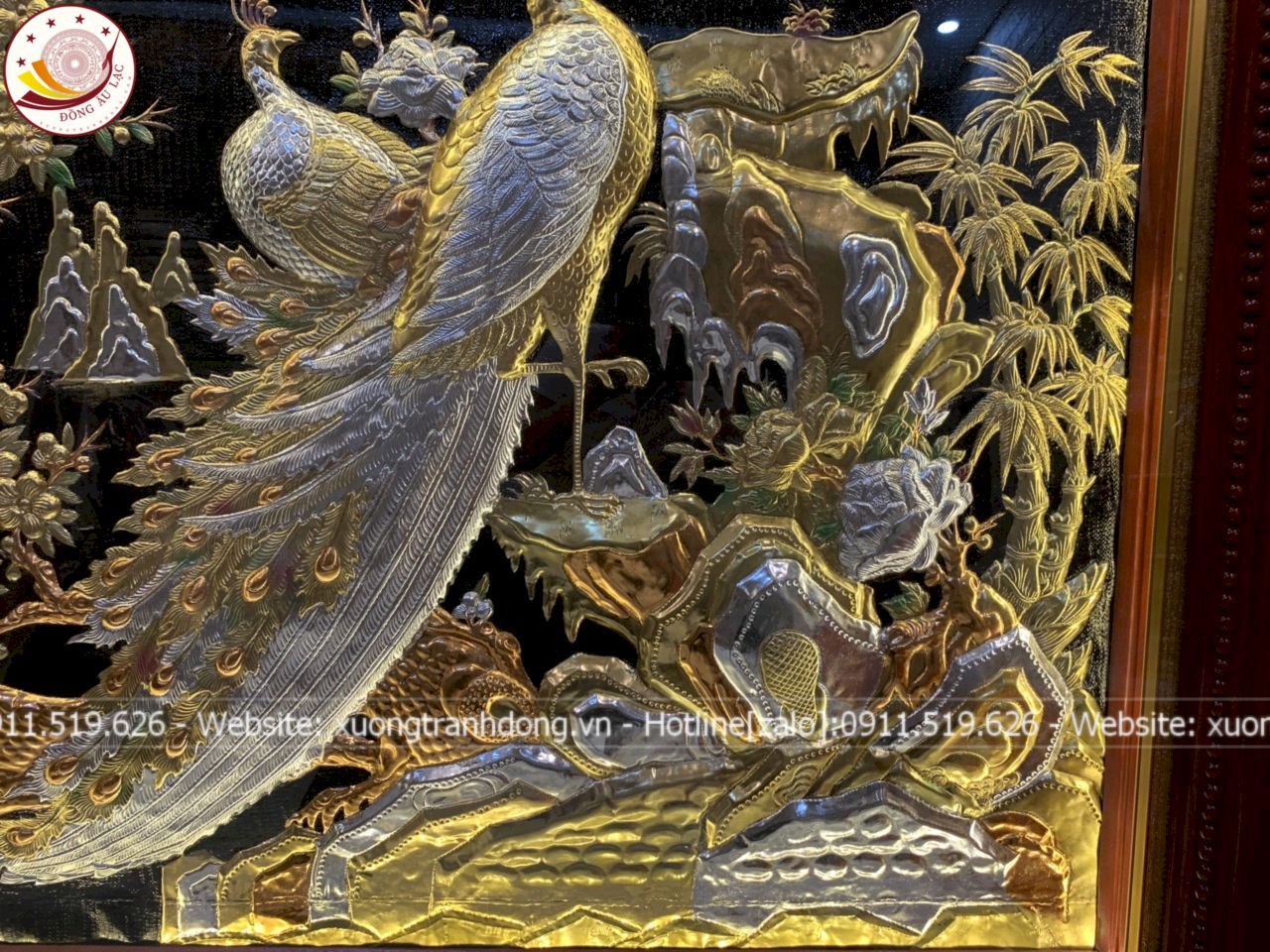 tranh ngoc duong phu quy dong vang dat vang bac kich thuoc 2m3x1m2