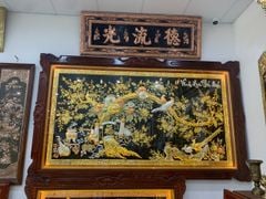 tranh vinh hoa phu quy bang dong vang dat vang bac kich thuoc 2m5x1m5 xuong tranh dong