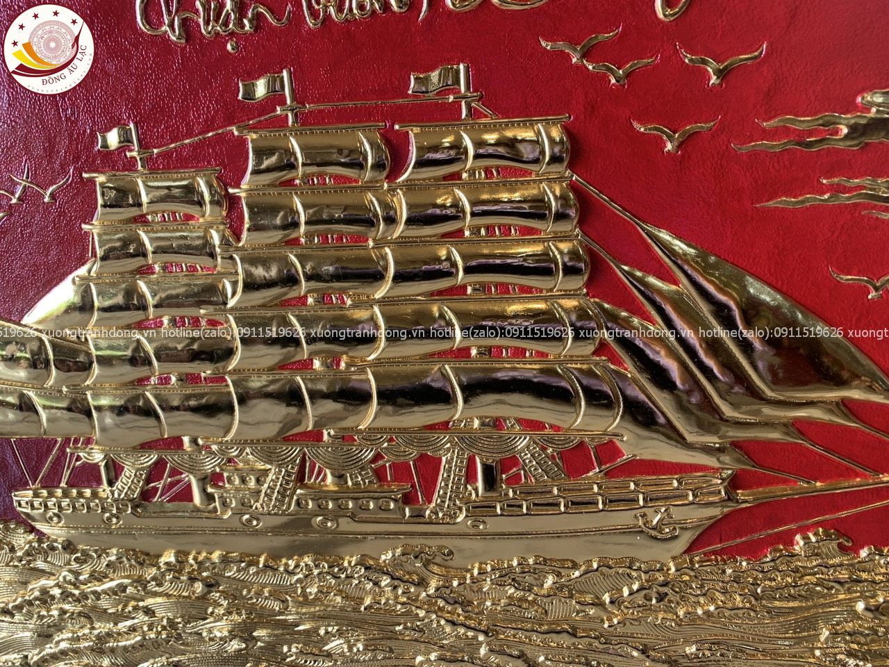 tranh thuan buom xuoi gio bang dong vang ma vang kt 68cmx48cm xuong tranh dong
