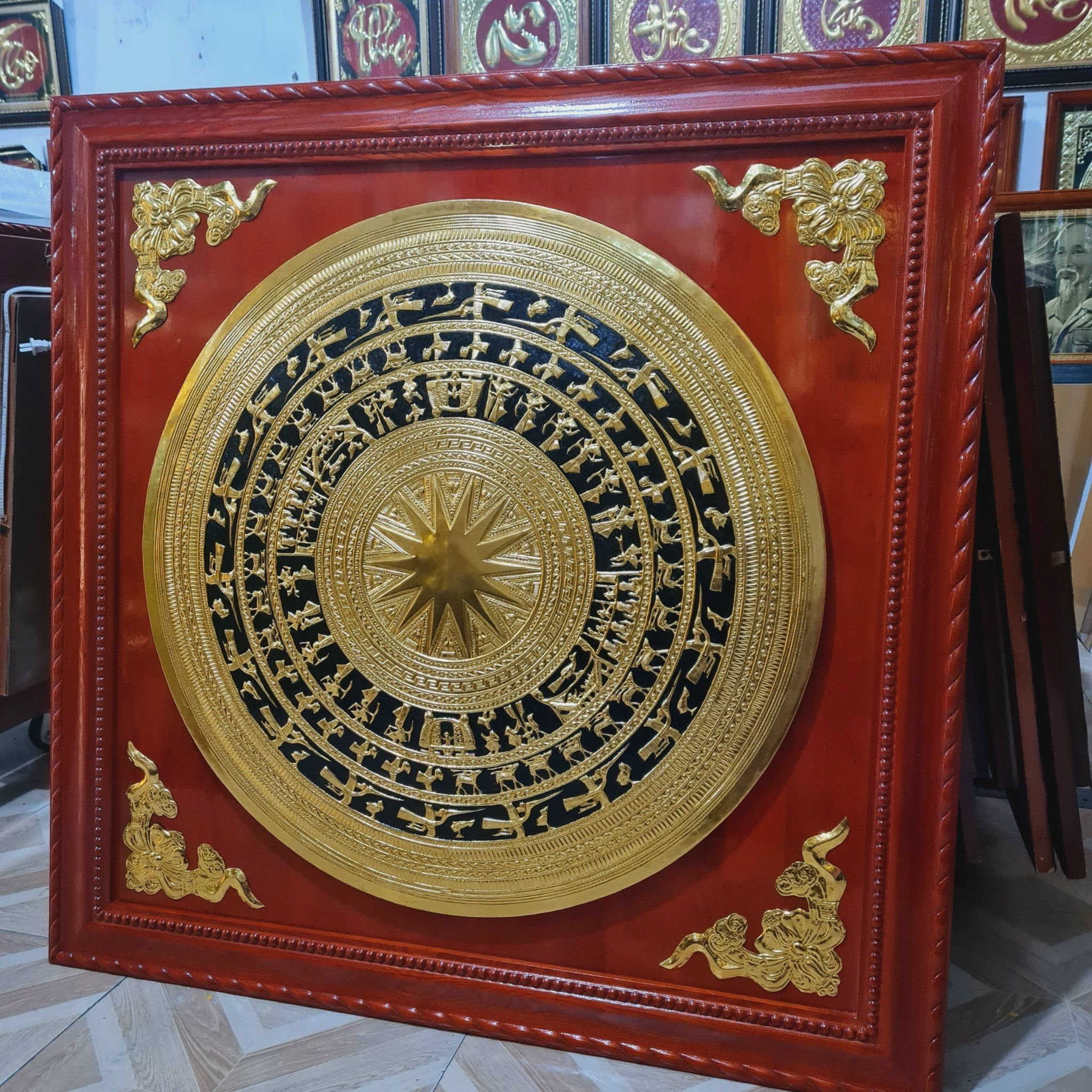 tranh trong dong dong vang dat vang kich thuoc 1m2x1m2 xuong tranh dong