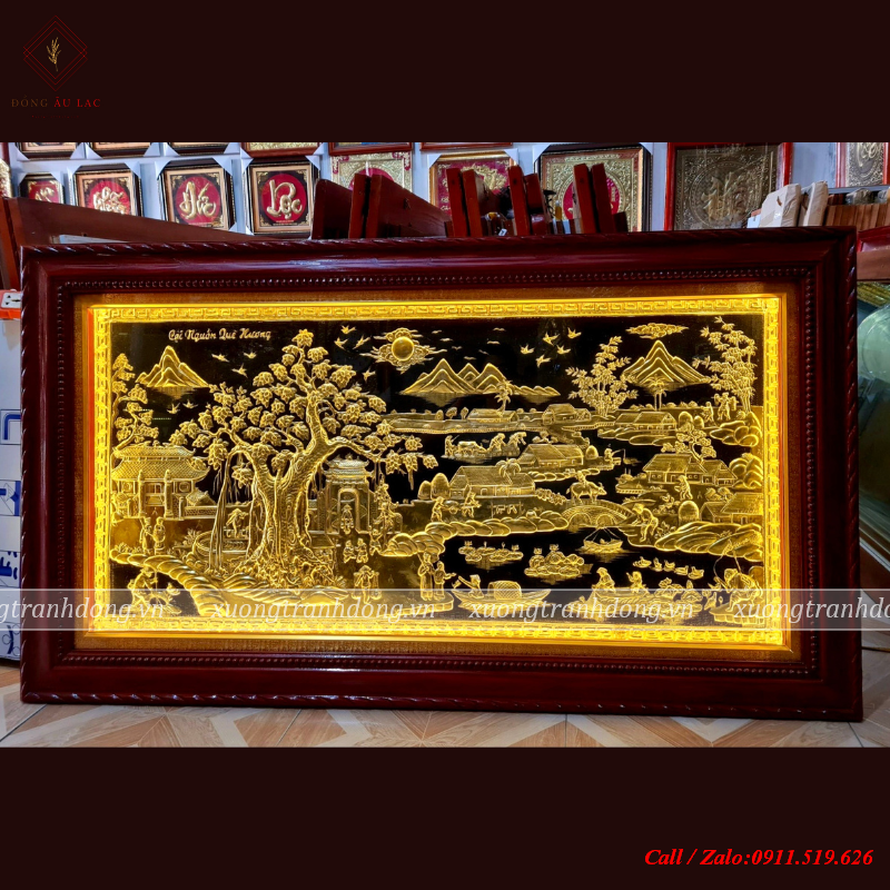 tranh dong coi nguon que huong dong vang dat vang kt 1m97x1m07