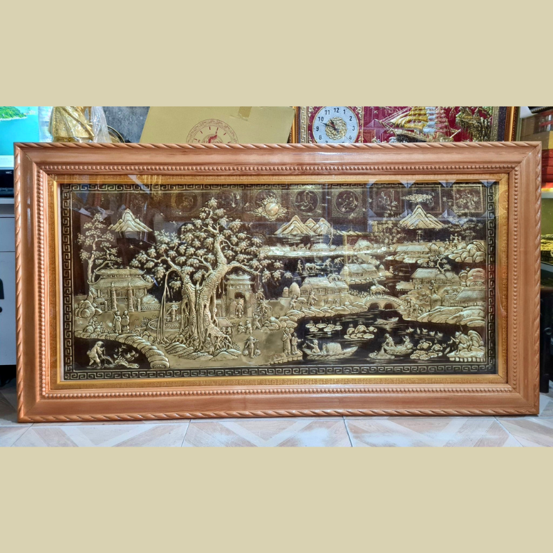 tranh đồng treo phòng thờ