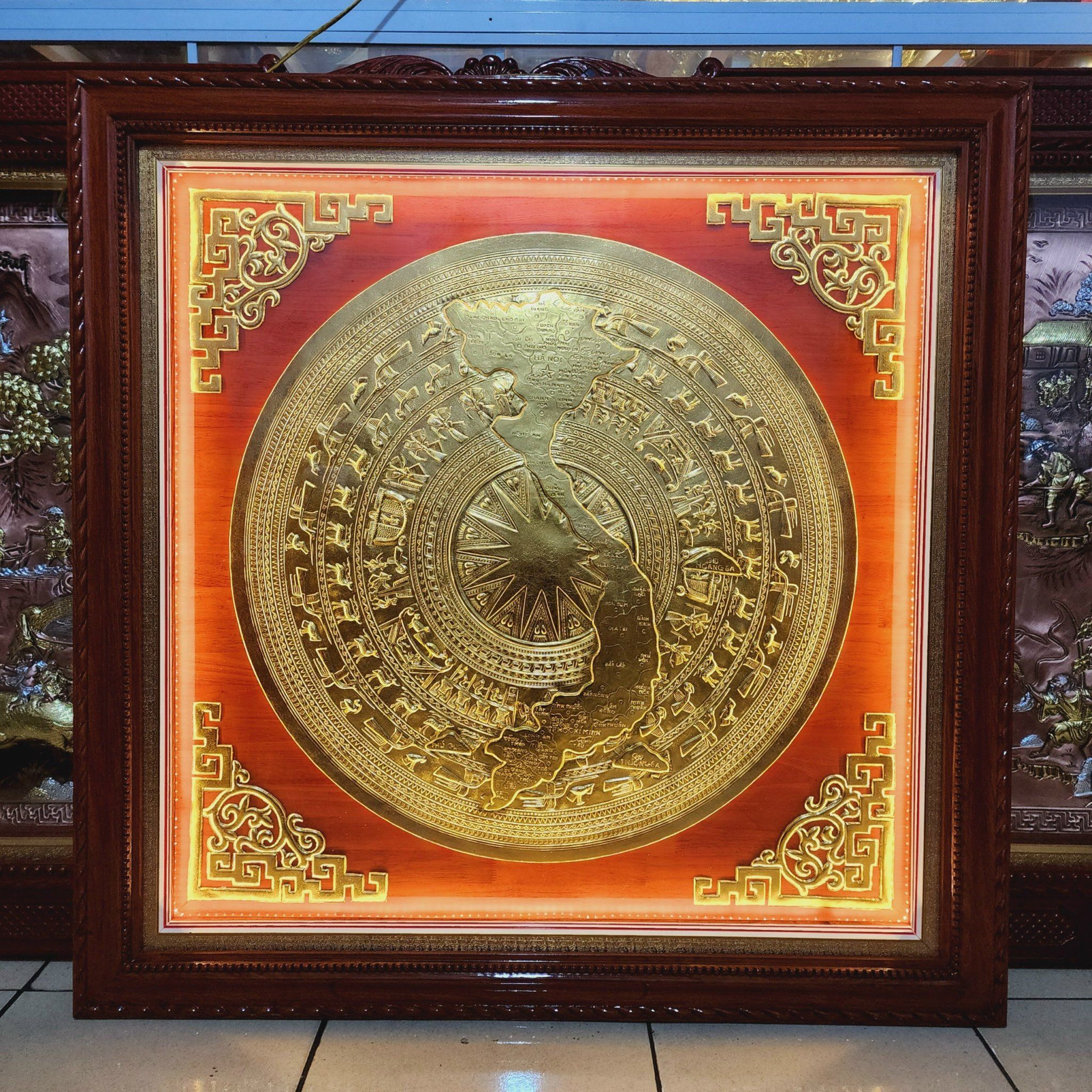 tranh trong dong dong vang dat vang khung huong kich thuoc 1m15x1m15 xuong tranh dong