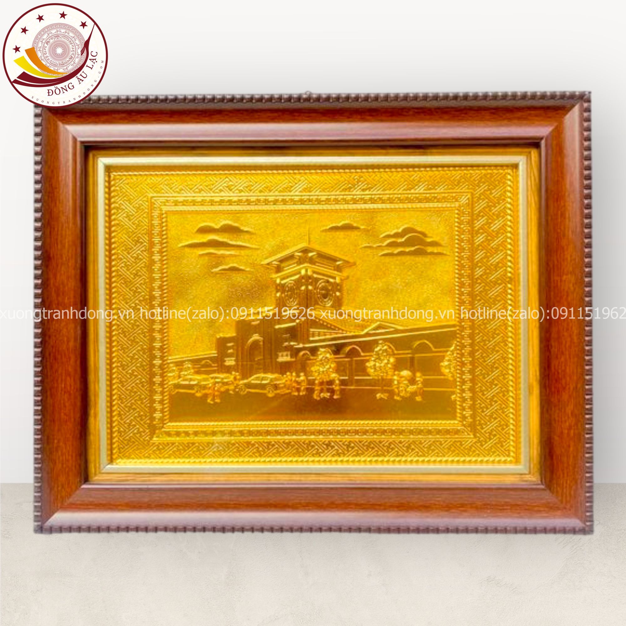 tranh qua tang danh lam cho ben thanh bang dong ma vang 24k vang kich thuoc 28x34cm mau 1 xuong tranh dong