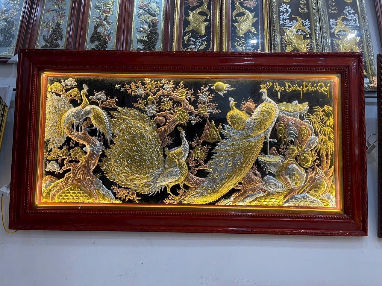 tranh ngoc duong phu quy dong vang dat vang bac kich thuoc 2m3x1m2