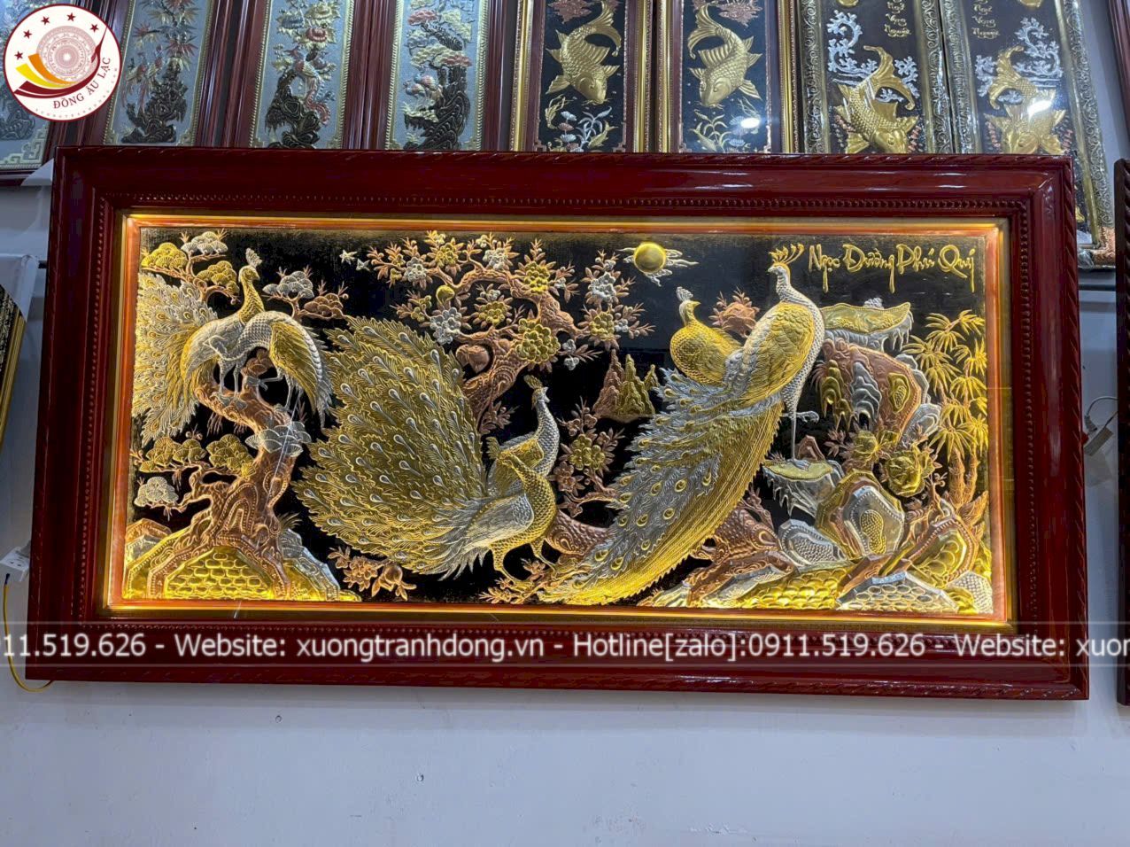 tranh ngoc duong phu quy dong vang dat vang bac kich thuoc 2m3x1m2