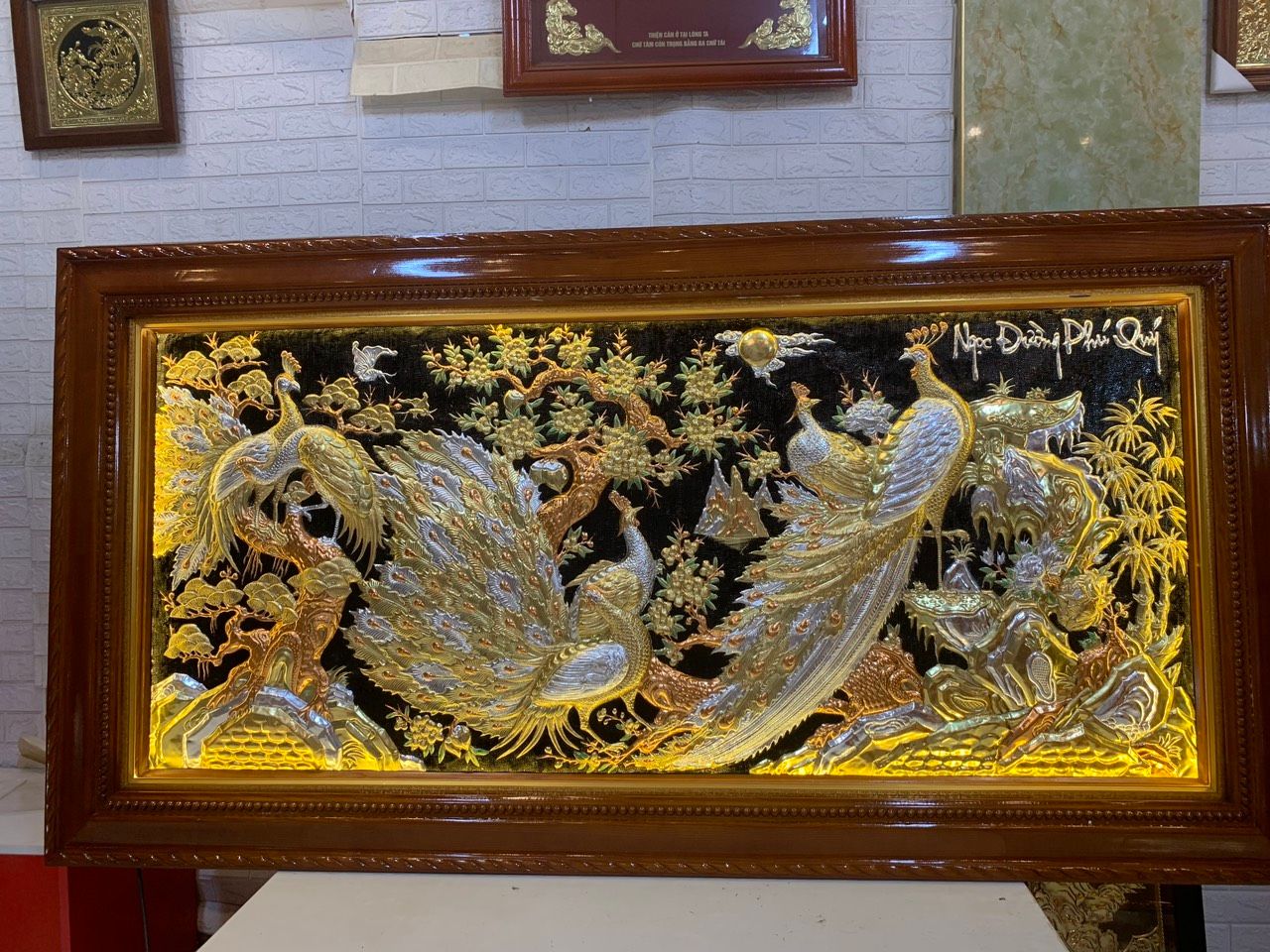 tranh ngoc duong phu quy dong vang dat vang bac kich thuoc 2m3x1m2