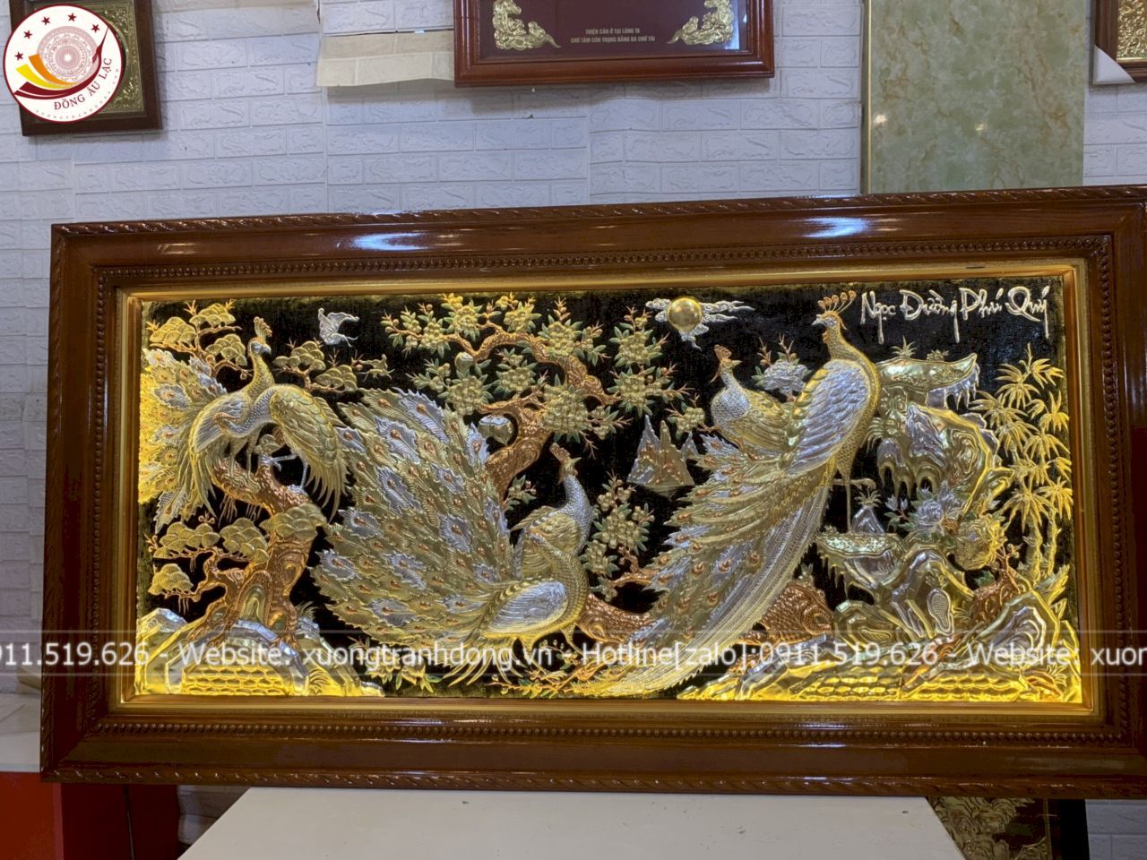 tranh ngoc duong phu quy dong vang dat vang bac kich thuoc 2m3x1m2